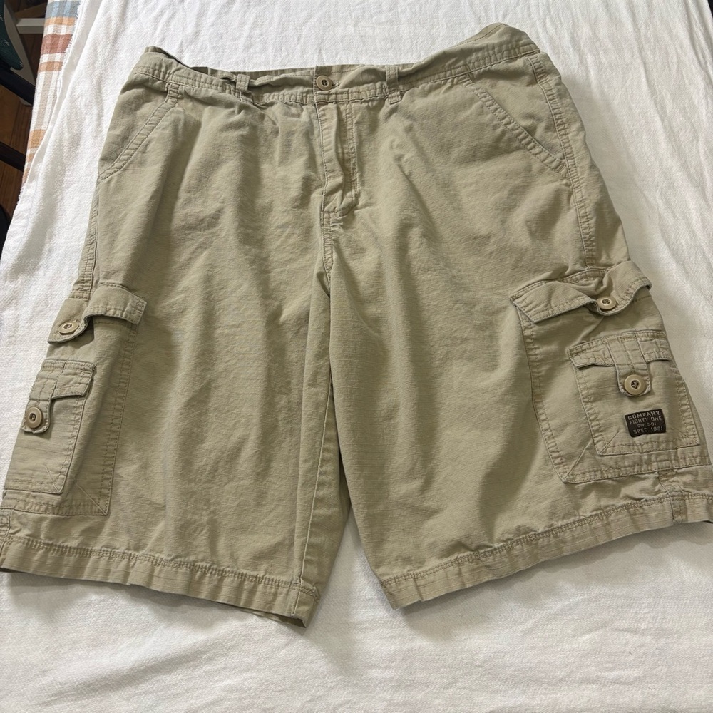 Y2K Company 81 Cargo Shorts Mens 36 Khaki Utility Skate Streetwear